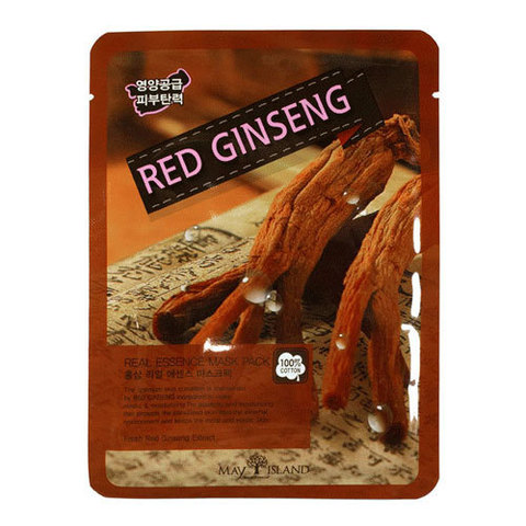 May Island Real Essence Mask Pack Red Ginseng - Тканевая маска для лица с экстрактом корня красного женьшеня