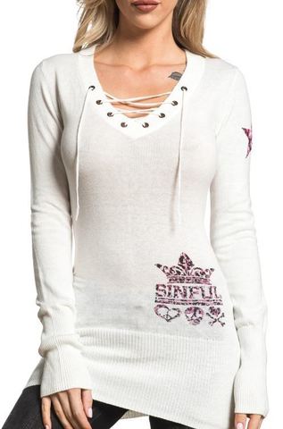 Sinful | Платье-туника AVERY SWEATER DRESS 05SW402 от Affliction перед