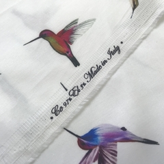 Ткань хлопок сатин с эластаном белый с калибри 2084