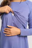 Платье для беременных и кормящих 11749 синяя буря