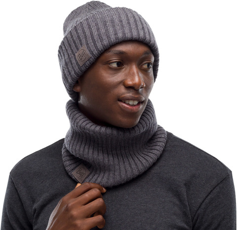 Картинка шарф-труба Buff Neckwarmer Knitted Comfort Norval Grey - 3