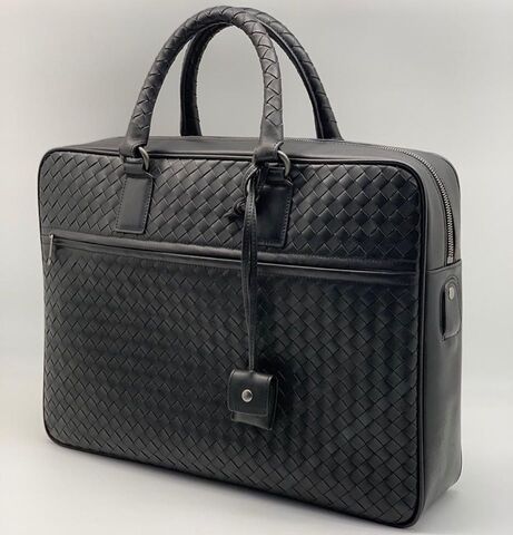 Кожаный портфель Bottega Veneta с плечевым ремнем