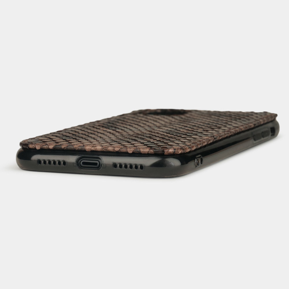 Чехол-накладка для iPhone 11 из натуральной кожи питона, бежевого  цвета