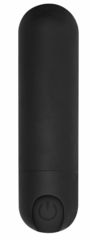 Черная перезаряжаемая вибропуля 7 Speed Rechargeable Bullet - 7,7 см. - 