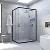 Vegas Glass ZA-F NOVO 100*90 02М 01 Душевой уголок (профиль черный матовый, стекло прозрачное)
