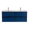 Cezares DUET-N-1400-4C-SO-2-BL DUET-N База под раковину подвесная с четырьмя выкатными ящиками для раковины с двумя чашами, Bianco Lucido, 1400x450x500, DUET-N-1400-4C-SO-2-BL