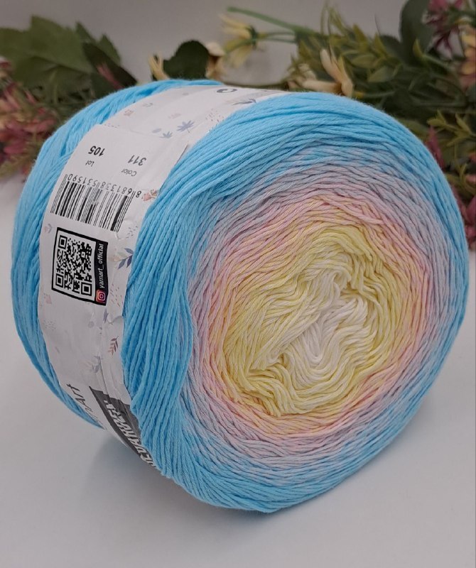 Хлопок секционного окрашивания Flowers Yarn art 311, Турция