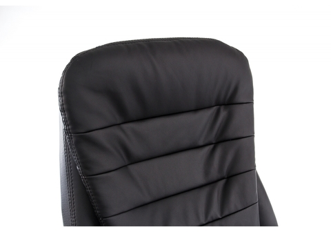 Офисное кресло для персонала и руководителя Компьютерное Tomar черное 68*68*119 Хромированный металл /Черный кожзам