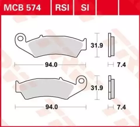 Колодки тормозные дисковые MCB574SI