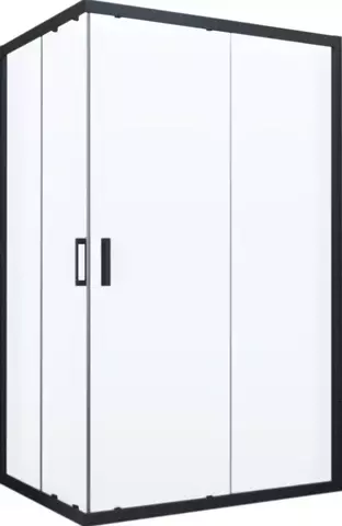 Vegas Glass ZA-F NOVO 100*90 02М 01 Душевой уголок (профиль черный матовый, стекло прозрачное)