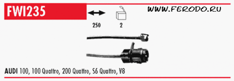 FWI235 Датчик износа тормозной колодки