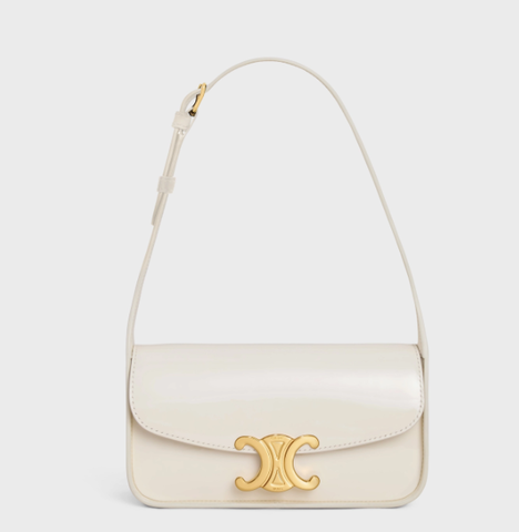 Сумка CELINE TERENCE из лакированной телячьей кожи белый