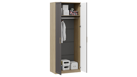 Шкаф Сэнди 2-х дверный вяз благородный / серый вулкан