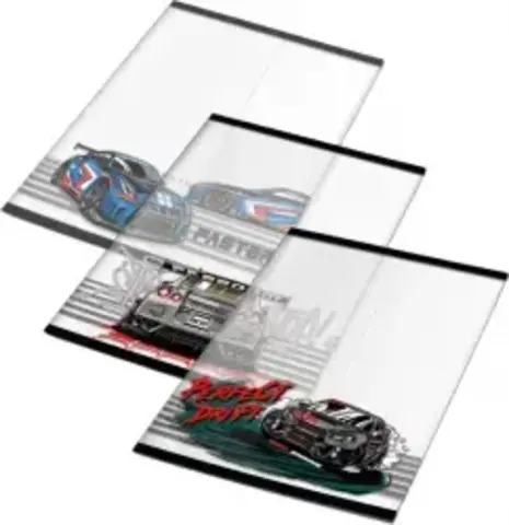 Обложки для тетрадей с рисунком арт.62662/ 200 ДРИФТ (3 шт. в наборе, 350х216 мм, цвет: красный, синий, чёрный, ПВХ плотностью 120 мкм, индивидуальная упаковка: ПЭТ-пакет с европодвесом)