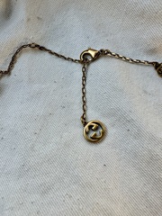 Колье-чокер цепочка с подвесками лого + цветные камни style by GUCCI