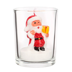 Свеча новогодняя в стеклянном стакане 5x6 см