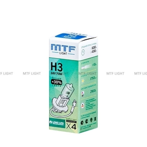 Галогеновые лампы MTF Light HS2403 Standard+30% H3 24V, 70W