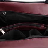 Сумка Саломея 479 гладкий бордо + черный