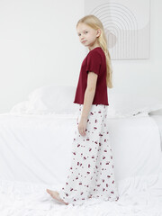 пижама  для девочки  МП 1669/бордовый 1934 Н254