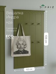 Вешалка настенная, 63х108, Индра, для одежды, в прихожую, МДФ, оливковый, Marmur