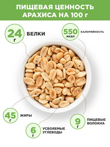 Арахис запеченный без масла и соли 1 кг