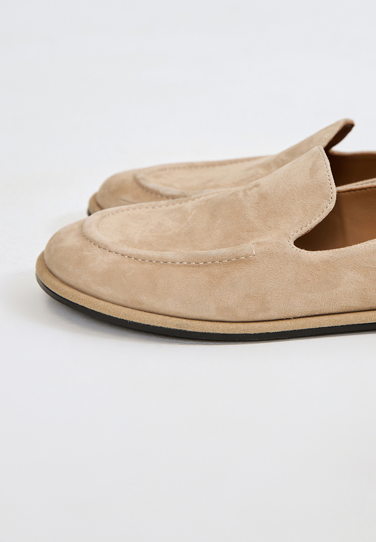 Лоферы из замши, светло-бежевый