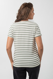 Футболка для беременных и кормящих 18072 тофу хаки полоска