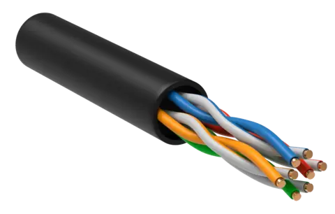 ITK Витая пара U/UTP кат.5E 4х2х24AWG LDPE черный (100м)