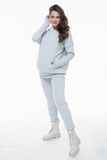 Утепленный спортивный костюм для беременных и кормящих 13125 серо-голубой