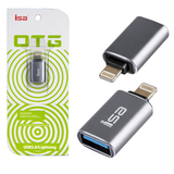 Переходник OTG USB 3.0 на Lightning ISA G-14 (Серебро)