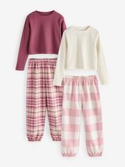 Пижама для девочки Next E51-155, 2 шт., Розовый, Молочный