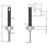 Gessi 316 Смеситель для раковины на 1 отверстие, высокий, h=305мм, без донного клапана, излив 156мм, цвет: brushed black metal pvd 54406#707