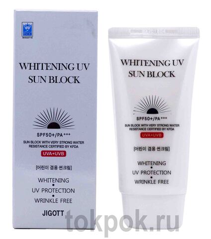 Крем для лица солнцезащитный JIGOTT SPF 50+ PA+++ Whitening UV Sun Block, 70 мл