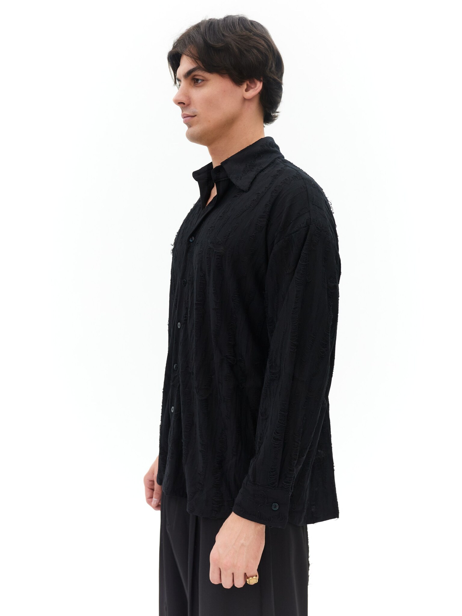 Рубашка мужская ENOC с перфорацией (черный)