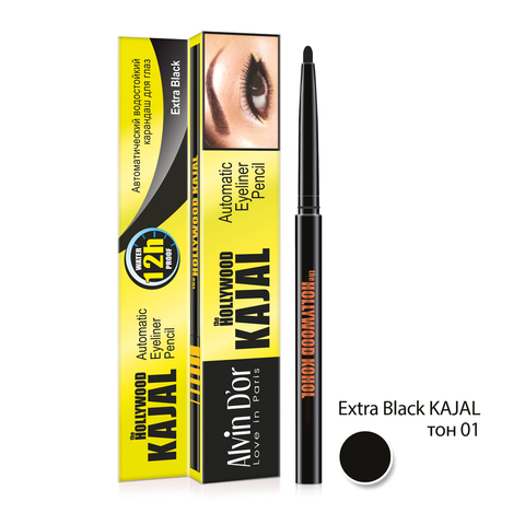 Alvin D`or P-6 Карандаш для глаз автоматический водостойкий тон 01 black KAJAL HOLLYWOOD