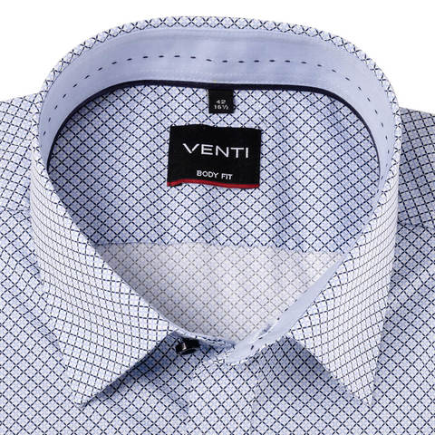 Рубашка Venti Body Fit 183057800-100 с узорным принтом в сине-голубой гамме