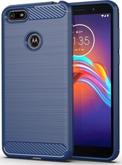 Чехол для Motorola Moto E6 play цвет Blue (синий), серия Carbon от Caseport