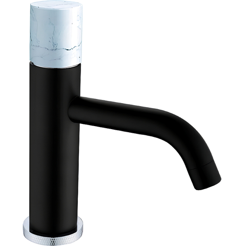 Boheme 121-B-MR-W Смеситель STICK для умыв. низ. BLACK MRAMOR WHITE_Комплект