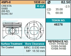 Поршень двигателя TEIKIN 46376 0.50 (4шт/упак)