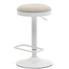 Барный табурет Zaib, 58-80 см, бежевый шенилл, белая ножка