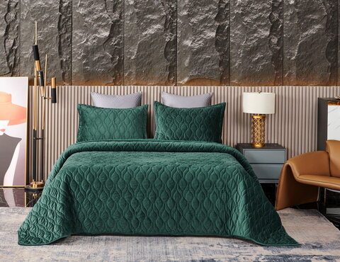 Покрывало 240x260 Sofi De MarkO Нобилис малахитовый зеленый