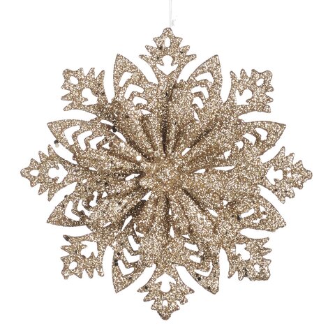 Снежинка с орнаментом 2шт 16см Goodwill шампань в ассортименте