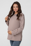 Джемпер для беременных 15157 мокко-тофу полоса