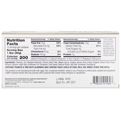 California Gold Nutrition, Перекусы. Батончики с кленовым сиропом, орехами и морской солью, 12 шт., 40 г (1,4 унции) каждый
