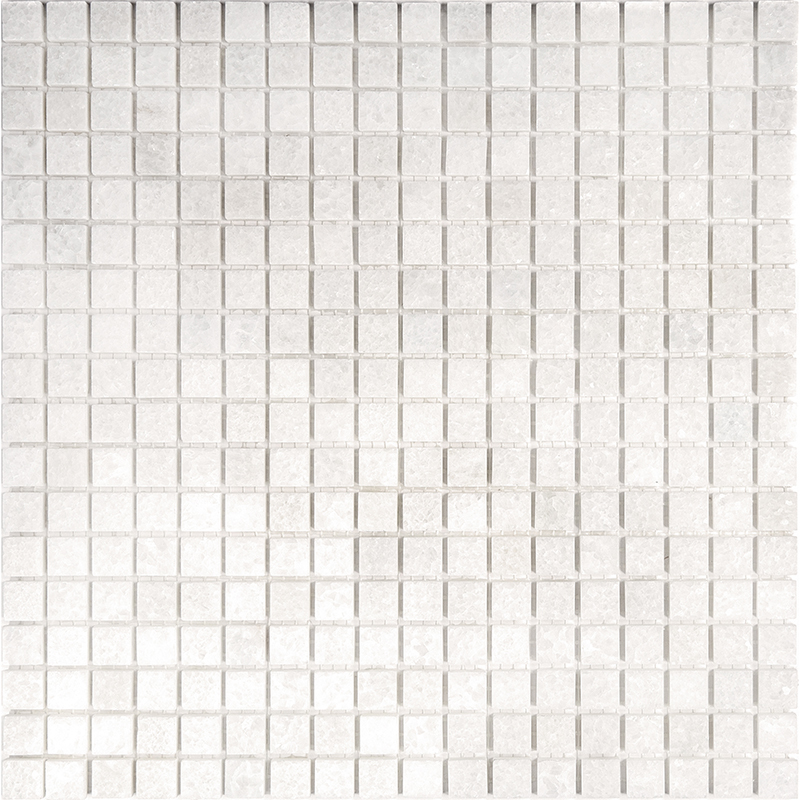 7M003-15P Мозаика из натурального мрамора Natural Adriatica белый светлый квадрат глянцевый