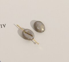 Подвеска Кофе зерно, серый, акрил, 10*8 мм, Ф012