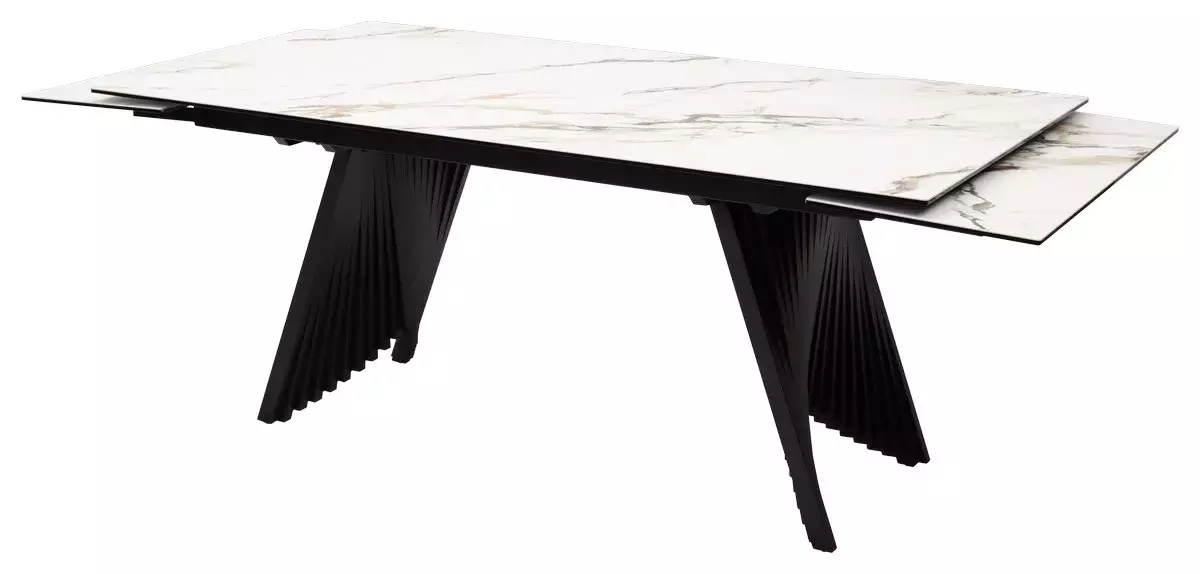 Стол IVAR 180 MARBLES KL-188 Контрастный мрамор, итальянская керамика, DISAUR