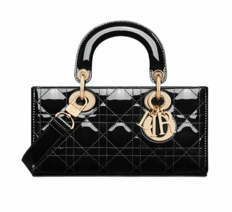 Сумка Dior Lady D-joy из лакированной кожи, черный