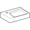Раковина Geberit Xeno²: Белый / Специальное керамическое покрытие KeraTect, B=40см, H=12.5см, T=28см, Отверстие под смеситель=Левая, Перелив=Без