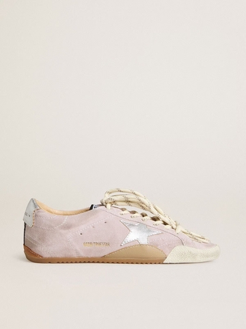 True Star in pastel pink suede with silver star and heel tab